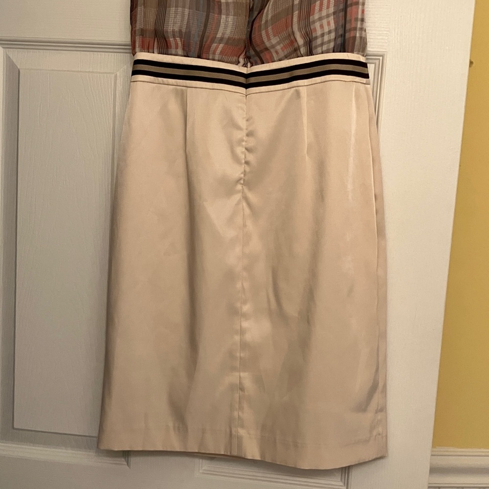 Plaid and Cream Sleeveless Dress by CHLOE sz 4 - Picture 4 of 7